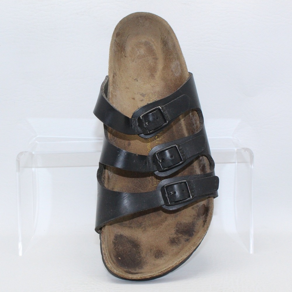 SINGLE SHOE Birkenstock Florida Black Leather Three‎ Strap Sandal Womens 36 L5